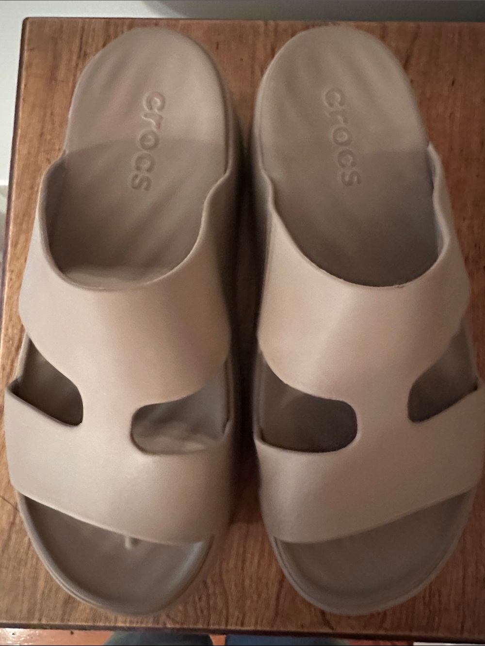 CROCS Women's Taupe Slide Sandals